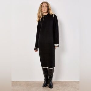 Apricot 🍑- Tipped Knitted Jumper Midi Dress